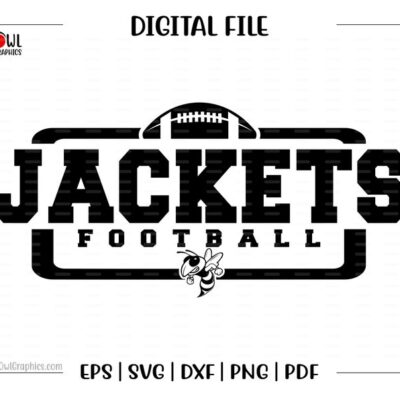 4687 Jackets Football svg Jackets svg Football svg Yellow Jacket Yellow Jackets Jackets Football svg dxf eps png pdf sublimation