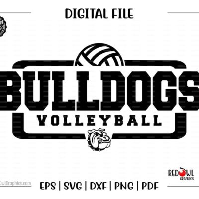 4712 Volleyball svg Bulldog Volleyball svg Bulldog Bulldogs Volleyball svg dxf eps png pdf sublimation cut file htv