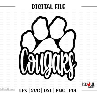 4725 Cougar svg Cougars svg Cougar Cougars Clipart Mascot School svg dxf eps png pdf sublimation cut file htv vector digital