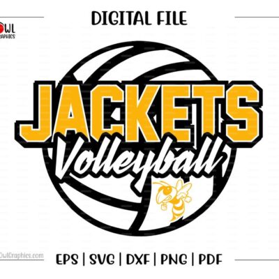 4726 Volleyball svg Jackets Volleyball svg Yellowjacket Yellow Jacket jackets svg dxf eps png pdf sublimation cut file htv vector