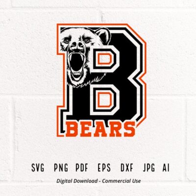 479 Bears SVG PNG Bears Face svg B Bears svg Bears Mascot svg Bears Cheer svg Bears Vibes School Spirit Bears Sport svg Bears Pride svg