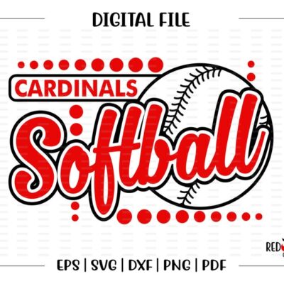 4808 Softball svg Cardinal Softball svg Cardinal Cardinals Softball svg dxf eps png pdf sublimation cut file htv vector digital