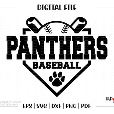 4841 Baseball svg Panther Baseball svg Panther Baseball svg dxf eps png pdf sublimation cut file htv vector digital clipart design