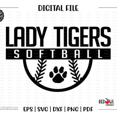 4904 Softball svg Lady Tiger Softball svg Lady Tiger Tigers Softball svg dxf eps png pdf sublimation cut file htv clipart