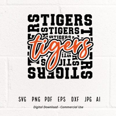 493 Tigers SVG PNG Tigers Mascot svg Tigers Cheer svg Tigers Shirt svg Tigers Sport svg School Spirit svg Tigers Mom svg Tigers Typography