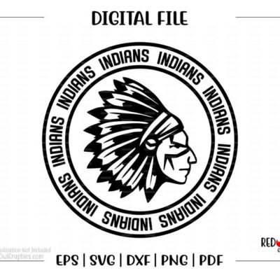 4965 Indian svg Indians svg Indian Indians clipart Mascot School svg dxf eps png pdf sublimation cut file htv vector digital