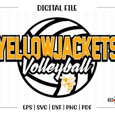 4996 Volleyball svg yellowjackets yellowjacket yellow jacket Volleyball svg dxf eps png pdf sublimation cut file htv vector digital