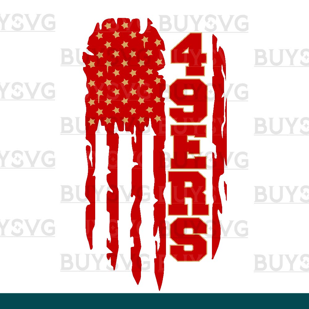 49ers SVG PNG Digital file Download FLAG 4