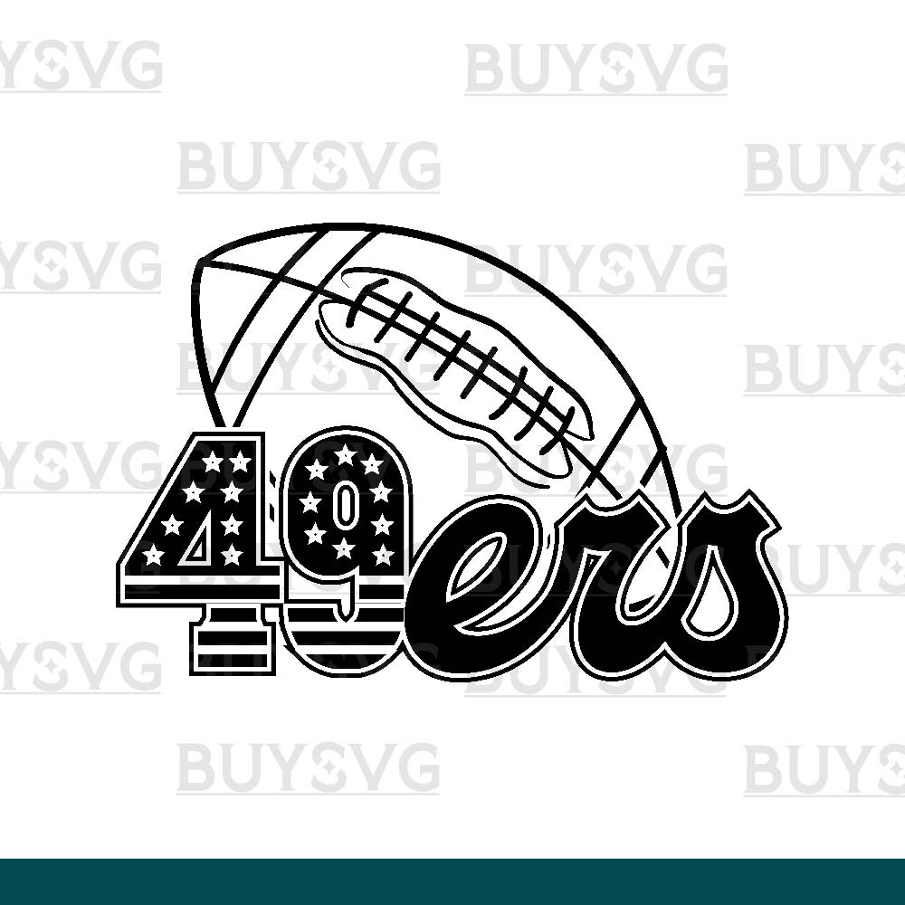 49ers SVG PNG Digital file Download FOOTBALL LINNED