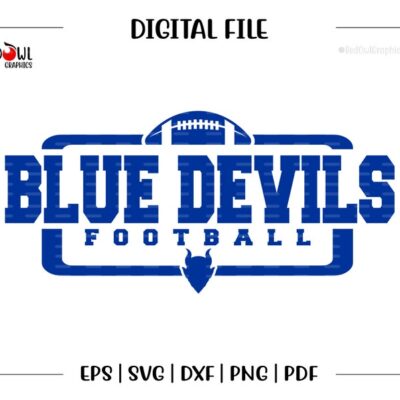 5018 Football svg Blue Devil svg Blue Devil Football Devil Blue Devil Blue Devils svg dxf eps png pdf sublimation cut file htv