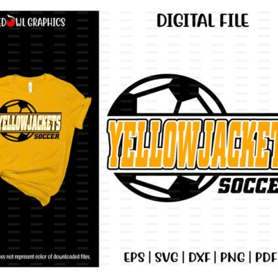 5019 Yellow Jacket Soccer svg Yellowjacket Soccer svg Yellow Jacket Yellow Jackets Soccer svg dxf eps png pdf sublimation clipart