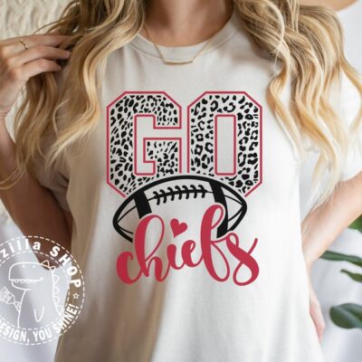 504 Go Chiefs Leopard SVG Go Chiefs Mascot SVG Football Cut File For T shirt Cricut File Leopard Svg Digital download Go Chiefs Cheer PNG