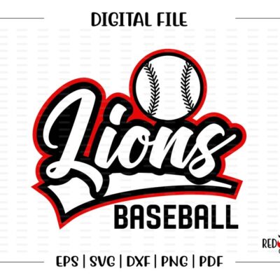 5058 Baseball svg Lion svg Baseball Lions Baseball Lion Lions svg dxf eps png pdf sublimation cut file htv