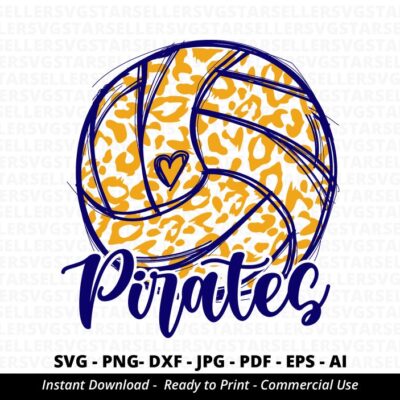 510 Pirates Volleyball svg Leopard Pirates svg Volleyball Mom svg Pirates svg Pirates Mascot School Team svg Pirates Mom Pirates Cheer Cricut