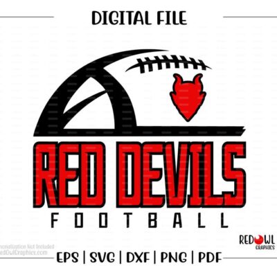 5228 Red Devil Football svg Football svg Red Devil Red Devils Devils Football Football svg dxf eps png pdf sublimation