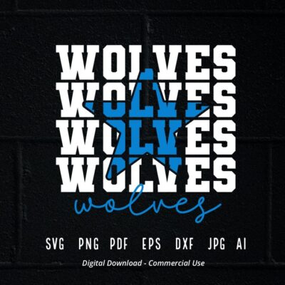 527 Stacked Wolves SVG Wolves Mascot svg Wolves svg Wolves School Team svg Wolves Cheer svg School Spirit svg Wolves Star svg Wolves Vibes