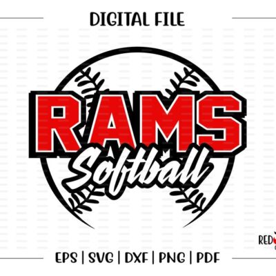 5286 Softball svg Ram Softball svg Ram Rams Softball svg dxf eps png pdf sublimation cut file htv clipart design