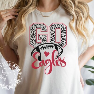 529 Go Eagles Leopard SVG Go Eagles Mascot SVG Football Cut File For T shirt Cricut File Leopard Svg Digital download Go Eagles Cheer PNG