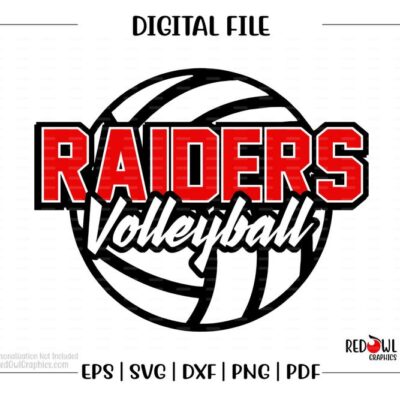 5302 Volleyball svg Raiders Volleyball svg Raiders Raider Volleyball svg dxf eps png pdf sublimation cut file htv vector digital