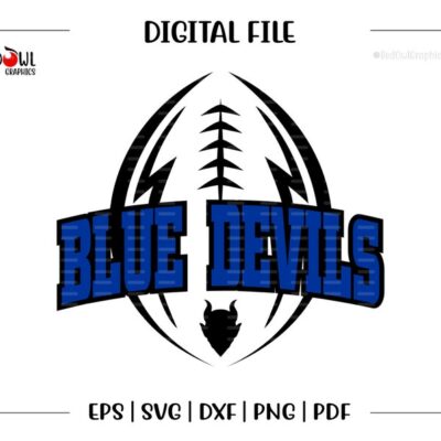 5338 Football svg Blue Devil svg Blue Devil Football Devil Blue Devil Blue Devils svg dxf eps png pdf sublimation cut file htv