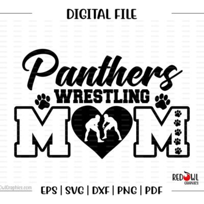 5396 Wrestling Mom svg Panther Wrestling Mom svg Panther Panthers Wrestling Mom svg dxf eps png pdf sublimation cut file htv