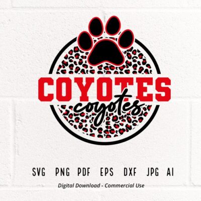 541 Coyotes Paw SVG PNG Coyotes svg Leopard Coyotes Paw svg Coyotes Cheer svg Coyotes Mascot svg Coyotes Mom svg Coyotes Vibes svg