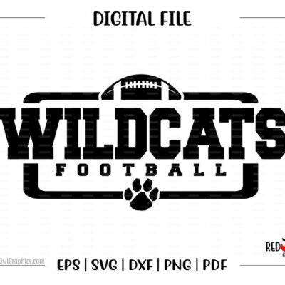 5412 Football svg Wildcat Football svg Wildcat Wildcats Football svg dxf eps png pdf sublimation cut file htv vector digital