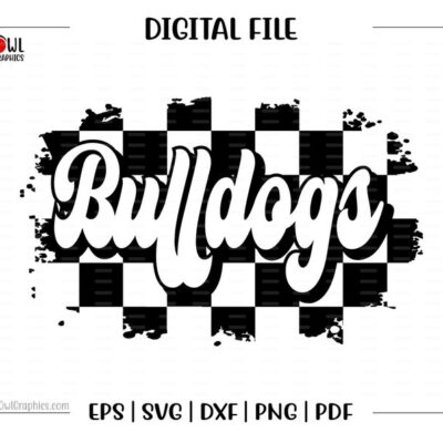 5445 Bulldog svg Bulldogs svg Bulldog Retro Checker Board Checker Retro Bulldog svg dxf eps png pdf sublimation cut file htv vector