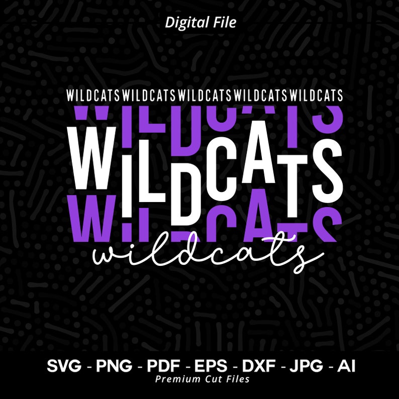 545 Stacked Wildcats SVG PNG Wildcats svg Wildcat svg Wildcats Typography Wildcats Clipart Wildcats Cheer Wildcats Vibes Wildcats Shirt