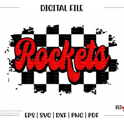 5454 Rocket svg Rockets svg Rocket Rockets Checker Retro Checkerboard Clipart svg dxf eps png pdf sublimation cut file htv