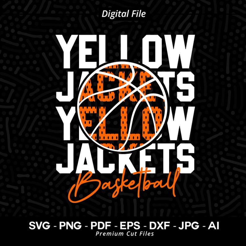 548 Basketball SVG PNG Yellow Jackets Basketball svg Yellow Jacket Basketball Jackets Basket svg Sublimation png Digital Download Cricut