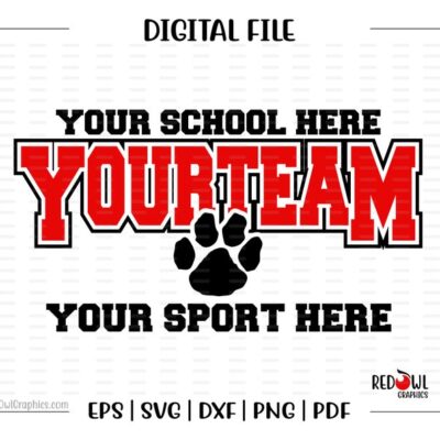 5490 Custom Personalized School Team Mascot svg dxf eps png pdf sublimation