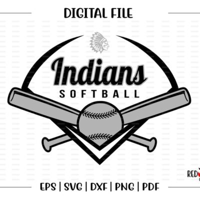 5497 Softball svg Indian Softball svg Indian Indians Softball clipart svg dxf eps png pdf sublimation cut file htv vector digital