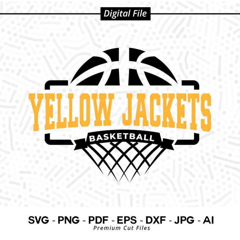 551 Yellow Jacket SVG PNG Yellow Jacket Basketball svg Yellow Jackets Basketball svg Yellow Jacket Sublimation Yellow Jacket Love svg