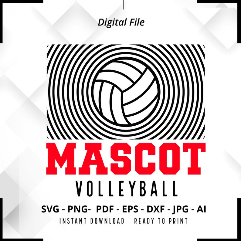 554 Custom School Team Mascot svg Personalized Your Team Sublimation Volleyball Mascot Custom Mascot Cut File Cricut Custom