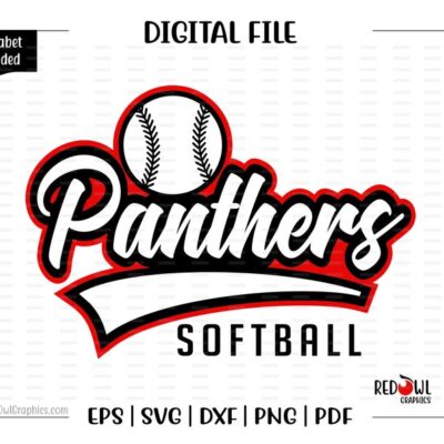 5548 Softball svg Panther Softball svg Panther Panthers Softball svg dxf eps png pdf sublimation cut file htv vector digital