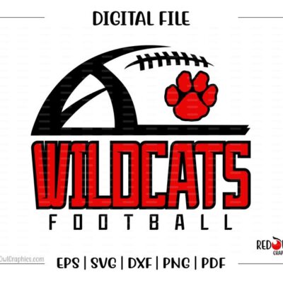 5557 Football svg Wildcat Football svg Wildcat Wildcats Football svg dxf eps png pdf sublimation cut file htv vector digital