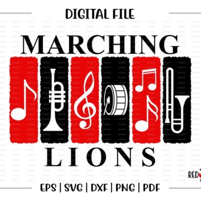 5563 Marching Band svg Lion Band svg Lion Lions Band Marching svg dxf eps png pdf sublimation cut file htv