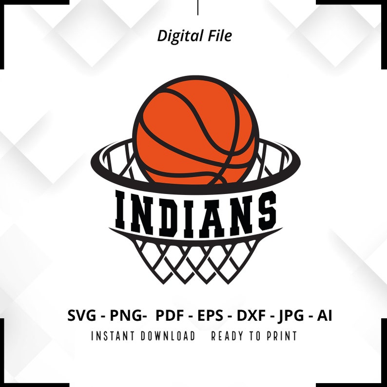 557 Indians Basketball SVG PNG Indians svg Basketball Shirt svg Indians Cheer svg Indians Hoop svg Basketball Hoop svg Hoop svg Cricut