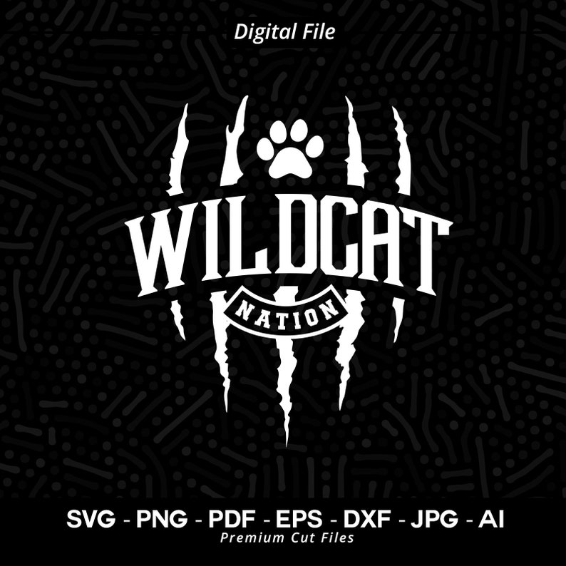 56 Wildcat Nation SVG PNG Wildcat Paw Svg Wildcat Claw Svg Wildcats Paw Claw Svg Png Wildcat School Team svg Wildcat Cheer Wildcat Vibes