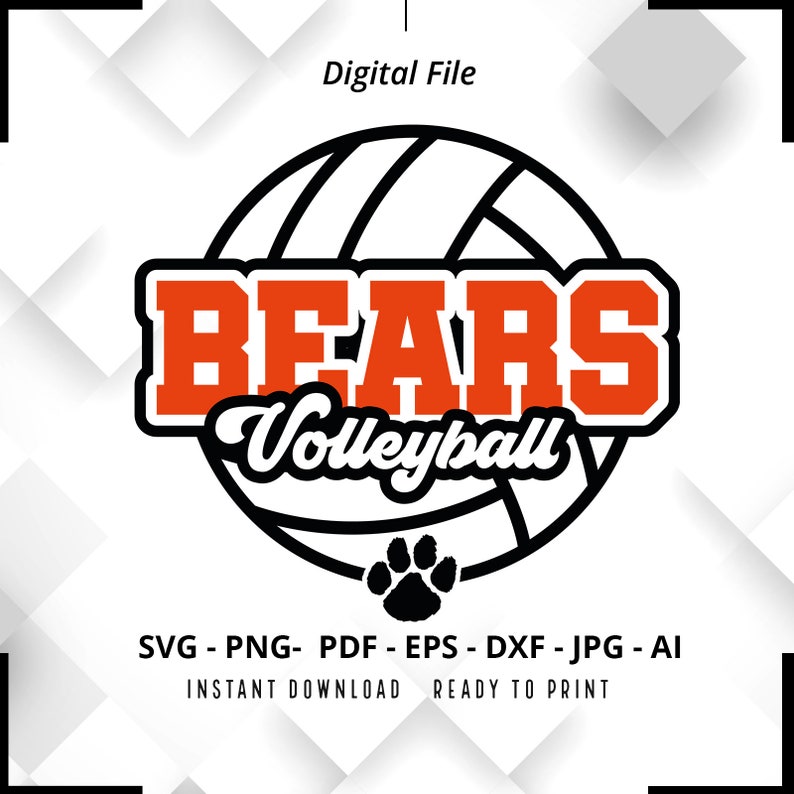 566 Bears Volleyball SVG PNG Bears svg Bears Cheer svg Volleyball svg Bears Mom svg Bears Shirt svg Bears Paw svg Cricut Cut File