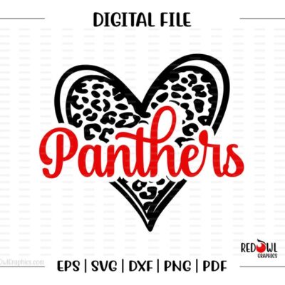 5685 Panther svg Panthers svg Heart Love Panther Panthers Cheetah Leopard svg dxf eps png pdf sublimation cut file htv clipart