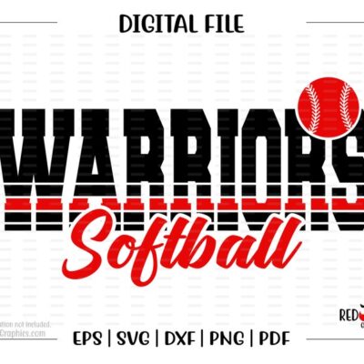 5696 Softball svg Warrior Softball svg Warrior Warriors Softball svg dxf eps png pdf sublimation cut file htv vector digital