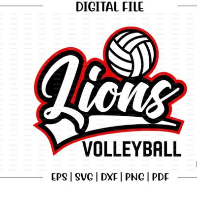 5704 Volleyball svg Lions Volleyball svg Lion Lions Volleyball svg dxf eps png pdf sublimation cut file htv vector digital