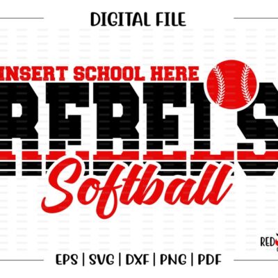 5707 Softball svg Rebel Softball svg Rebel Rebels Softball svg dxf eps png pdf sublimation cut file htv vector digital clipart