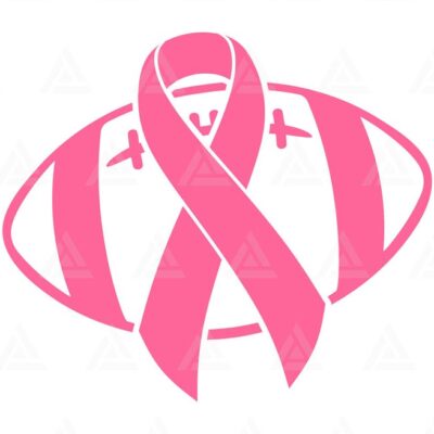 573 Pink Ribbon Football Svg Breast Cancer Awareness Svg Hope Ribbon Strong Women Cut File Cricut Png Pdf