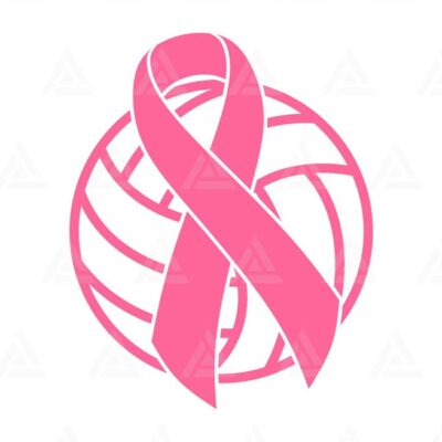 574 Pink Ribbon Volleyball Svg Breast Cancer Awareness Svg Hope Ribbon Strong Women Cut File Cricut Png Pdf