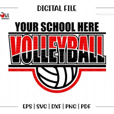 5753 Custom Personalized Volleyball svg Volleyball School Team Mascot svg dxf eps png pdf sublimation