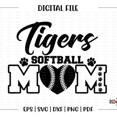 5806 Softball Mom svg Tiger Softball Mom svg Tiger Tigers Softball Mom svg dxf eps png pdf sublimation cut file htv vector digital