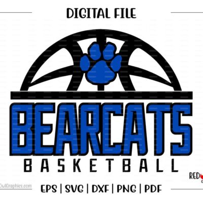 5808 Basketball svg Bearcat Basketball svg Bearcat bearcats Basketball svg dxf eps png pdf sublimation cut file htv vector digital